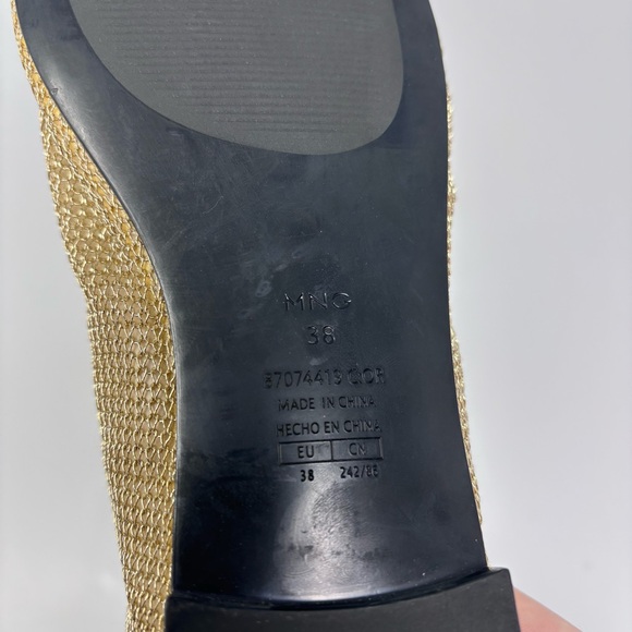 Mango Gold Mesh Ballet Flats 7.5 - Picture 6 of 7